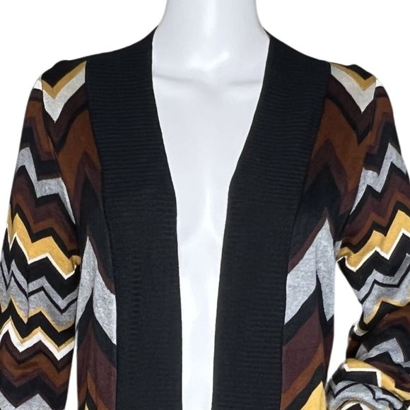 Missoni Sweater Womens Small Black Brown Chevron Longline Cardigan Target Casual - Picture 5 of 7